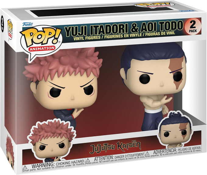 2 Pack Funko JuJutsu Kaisen Yuji Itadori & Aoi Todo